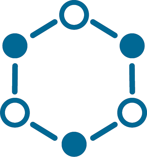 Blue molecule icon